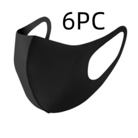Mouth-Mask Nose Protection (Option: Black 6pc-Adult)